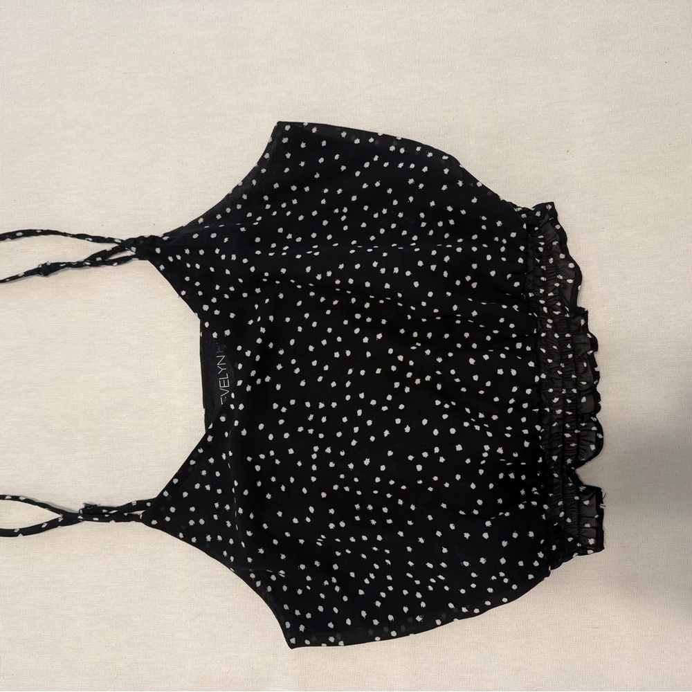 Black and White Polka Dot Crop Top